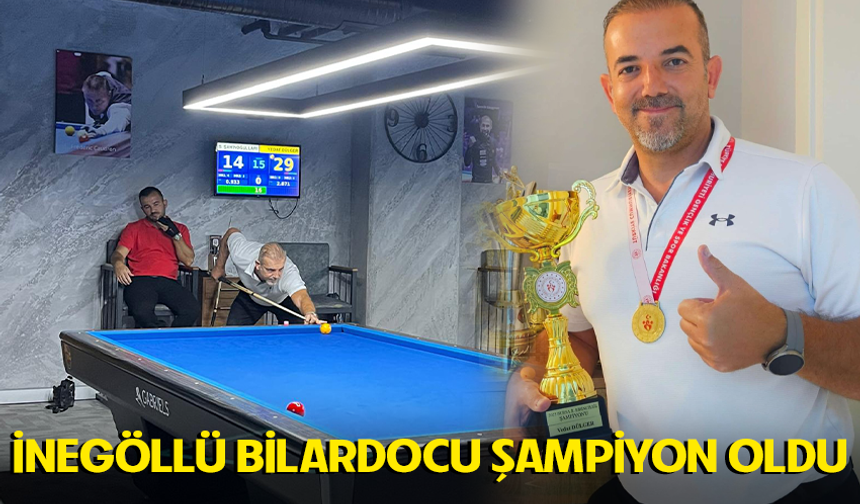 İnegöllü Bilardocu Şampiyon Oldu