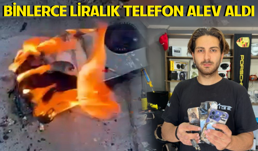 Binlerce liralık telefon bir anda alev aldı