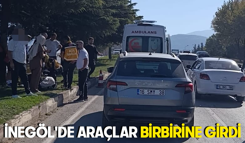 İnegöl'de araçlar birbirine girdi