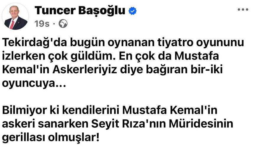 CHP’den istifa eden Hayrabolu Belediye Başkanı Başoğlu’ndan dikkat çeken paylaşım