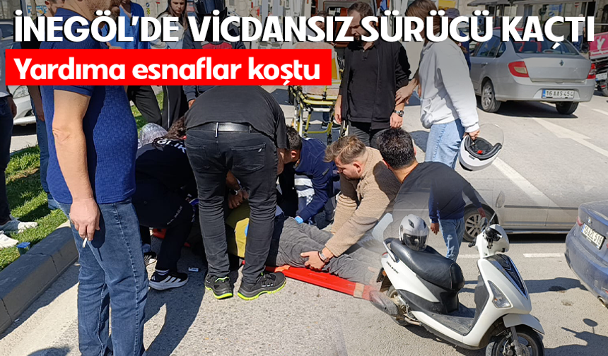 İnegöl'de vicdansız sürücü kaçtı! Yardıma esnaflar koştu