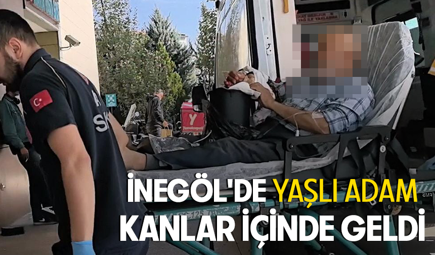 İnegöl'de yaşlı adam kanlar içinde geldi