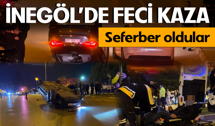 İnegöl'de feci kaza: seferber oldular