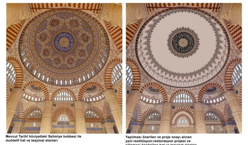 Selimiye Kubbe süslemeleri restorasyonuna mahkeme "dur"dedi