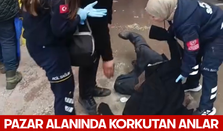 Bursa'da pazar alanında korkutan anlar