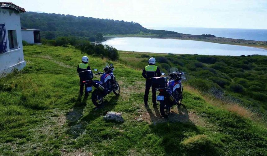 Çanakkale’deki pembe gölün güvenliği jandarma ekiplerinci sağlanıyor