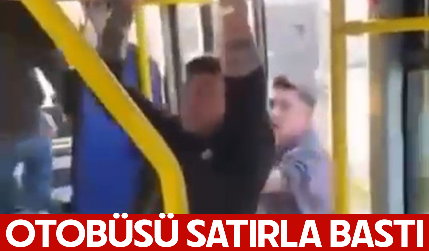 Bursa Nilüfer’de otobüsü satırla bastı