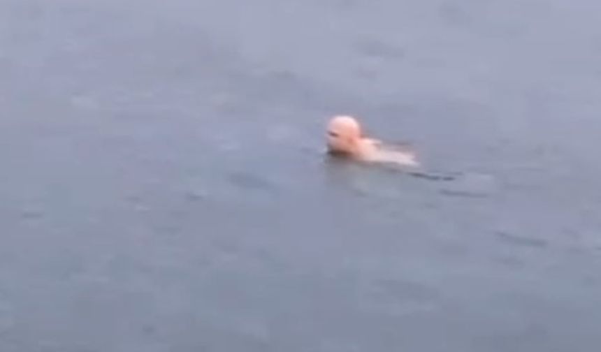 Bursa’da dondurucu soğukta deniz keyfi