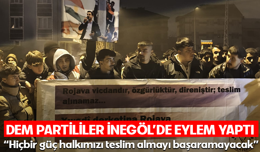 Dem Partililer İnegöl'de eylem yaptı