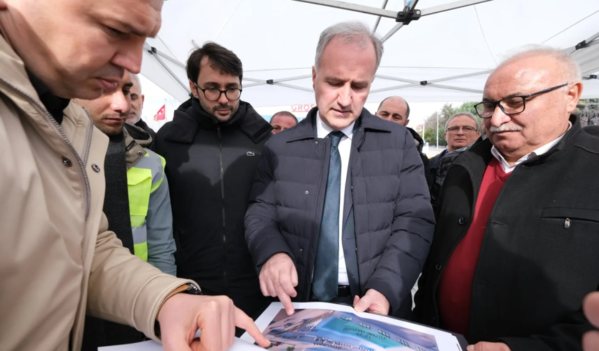 İnegöl'ün yeni olimpik havuzunda çalışmalar başladı