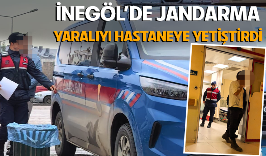 Bursa İnegöl'de Jandarma yaralıyı hastaneye yetiştirdi