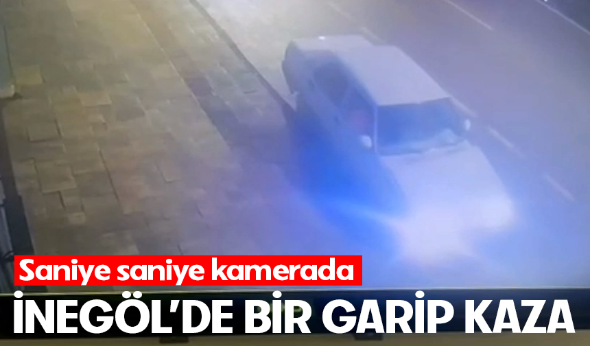 Bursa İnegöl'de bir garip kaza! Saniye saniye kamerada...