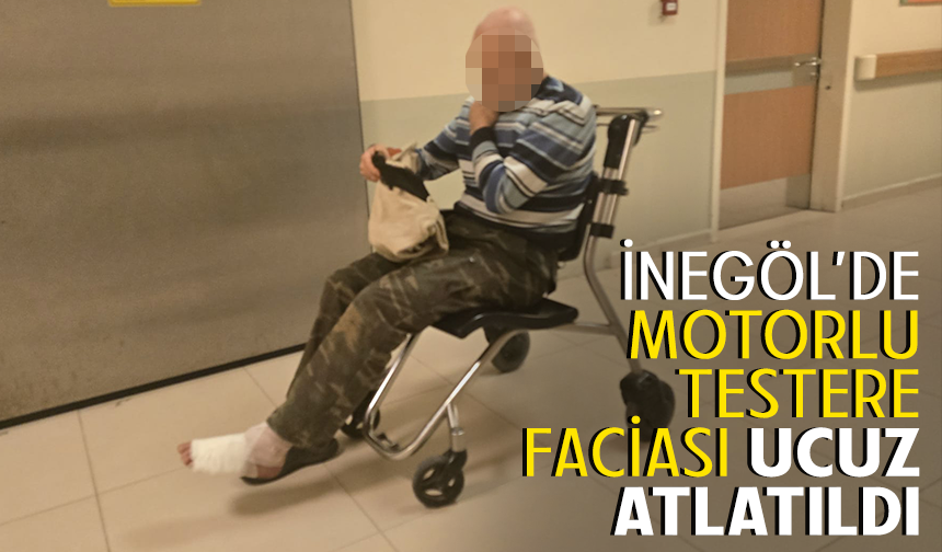 Bursa Kestel'de motorlu testere faciası ucuz atlatıldı