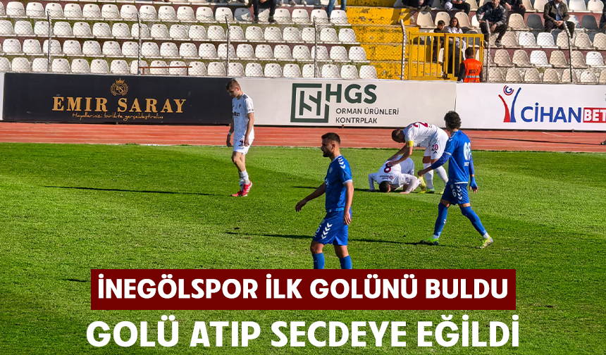 İnegölspor ilk golünü buldu: Golü atıp secdeye eğildi