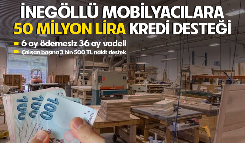 İnegöllü mobilyacılara 50 milyon lira kredi desteği