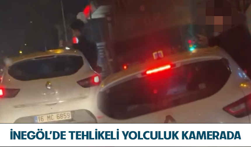 Bursa İnegöl'de tehlikeli yolculuk kamerada