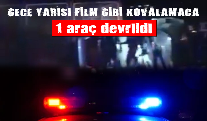 Bursa’da polis kovalamacası kazayla bitti! 1 araç devrildi