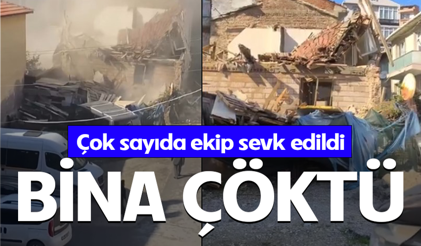 Bursa Gemlik'te metruk bina çöktü