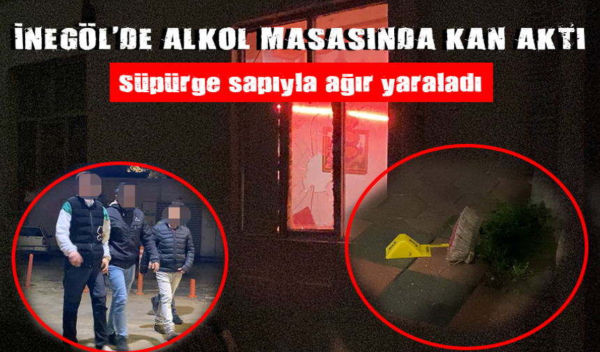Bursa İnegöl'de arkadaşını süpürge sapıyla dövdü!