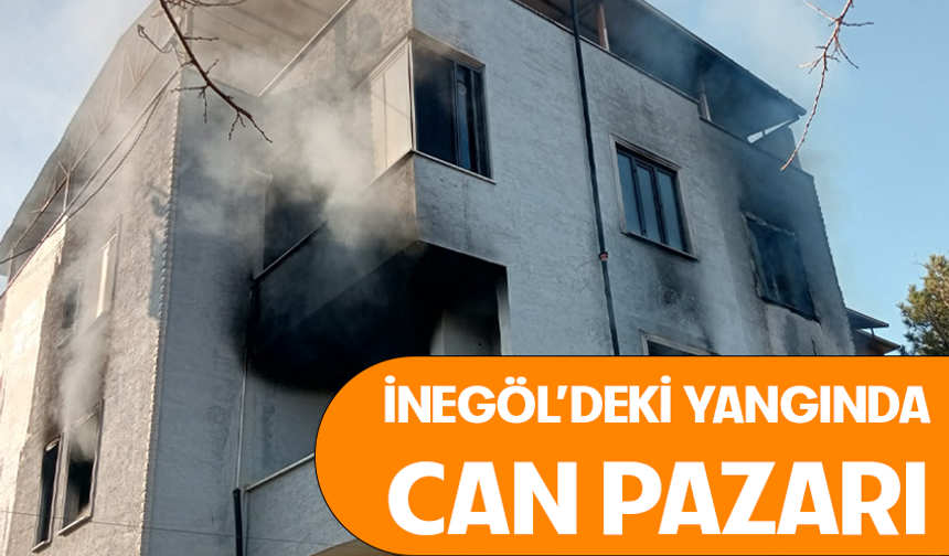 Bursa İnegöl'de 3 katlı binada yangın