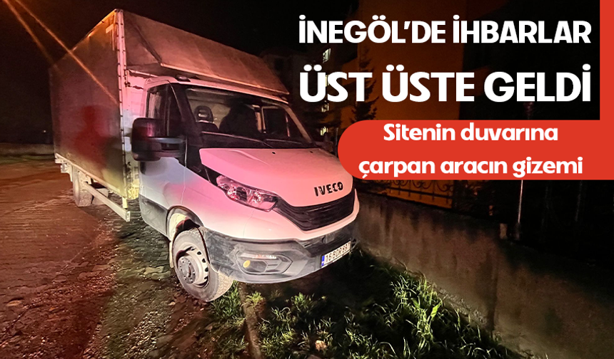 Bursa İnegöl'de kamyonet site duvarına çarptı, sürücü kayıp