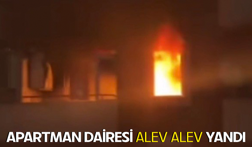Bursa Nilüfer'de apartman dairesi alev alev yandı