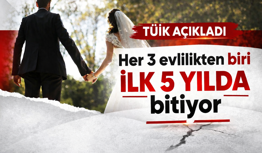 TÜİK açıkladı: Her 3 evlilikten biri ilk 5 yılda bitiyor