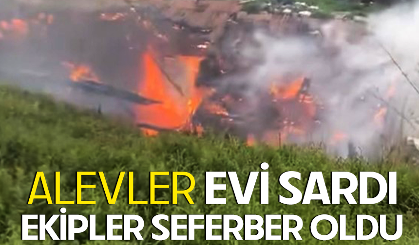 Bursa Gemlik'te alev alev yanan ev kullanılmaz hale geldi