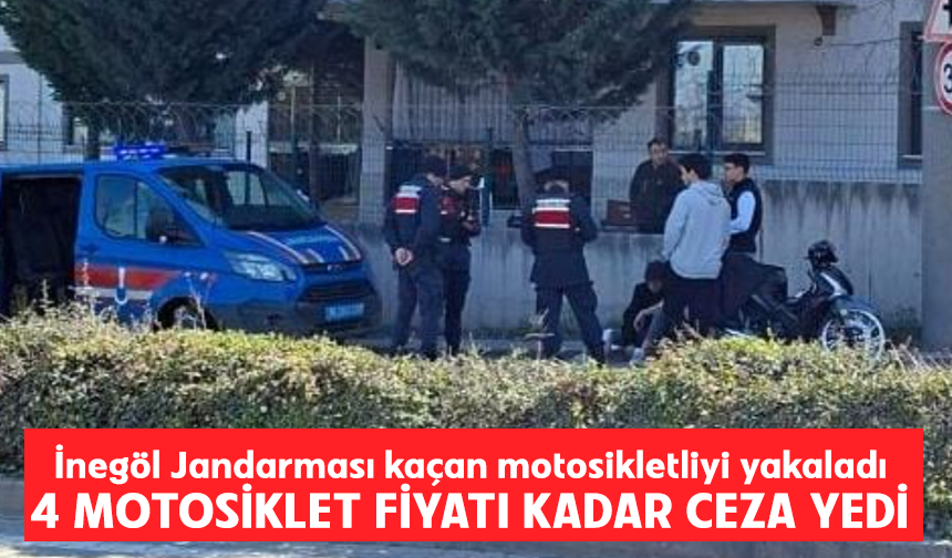 İnegöl Jandarması kaçan motosikletliyi yakaladı