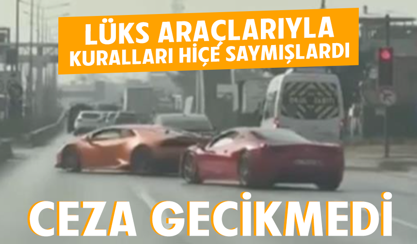 Bursa'da Lamborghini ve Ferrari sürücülerine 100 bin TL ceza