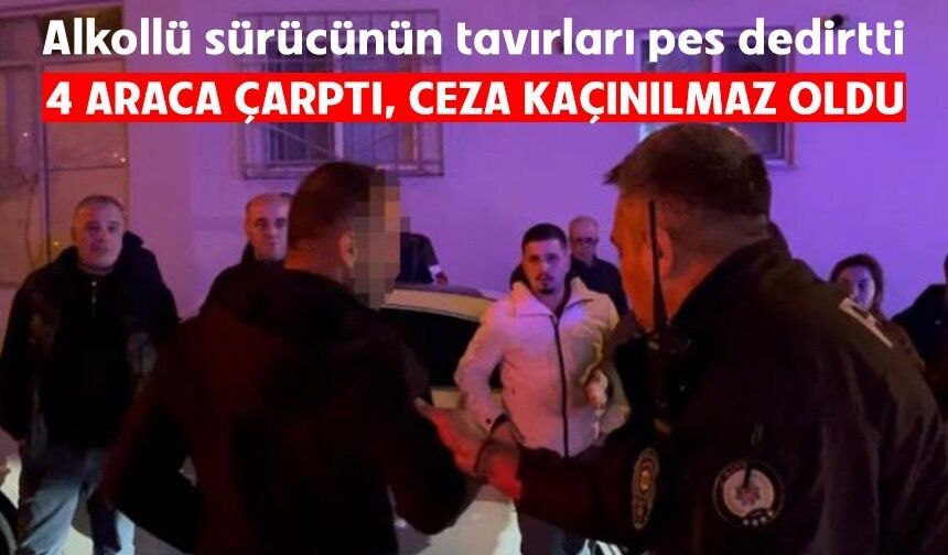 Bursa Yıldırım'da alkollü sürücü ortalığı karıştırdı: Vatandaşı polis sandı, araç sahiplerini teselli etti