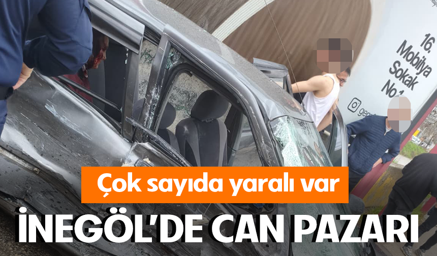 Bursa İnegöl'de 2 araç çarpıştı! 7 yaralı