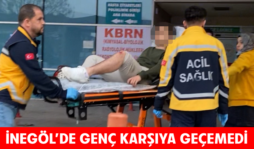 Bursa İnegöl'de genç karşıya geçemedi