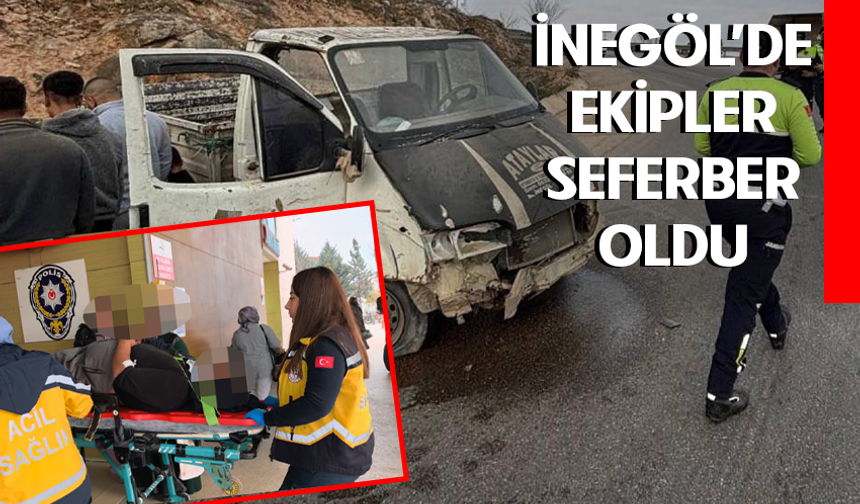 Bursa İnegöl'de kamyonet yamaca çarptı: 1 yaralı