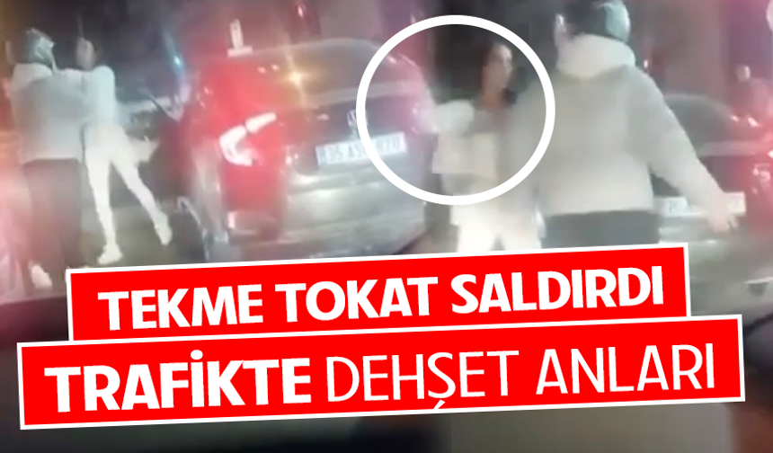 Bursa’da motosikletliye kadın sürücüden tekme ve tokatlı saldırı