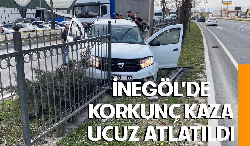 Bursa İnegöl'de tır ile otomobil çarpıştı