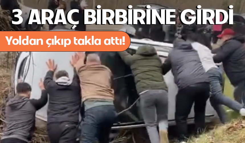 Bursa'da korkutan kaza: Yoldan çıkarak takla attı