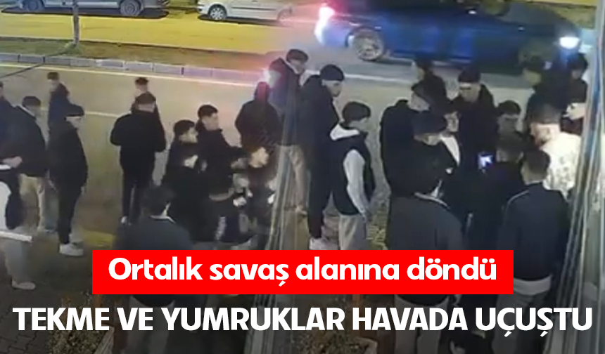 Bursa'da iki grup arasında çıkan kavga kamerada!