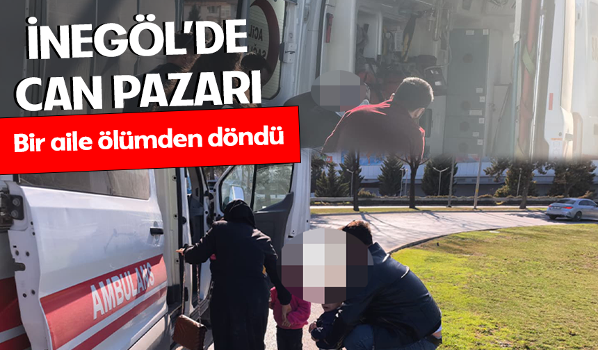 Bursa İnegöl'de motosiklet devrildi! Bir aile ölümden döndü