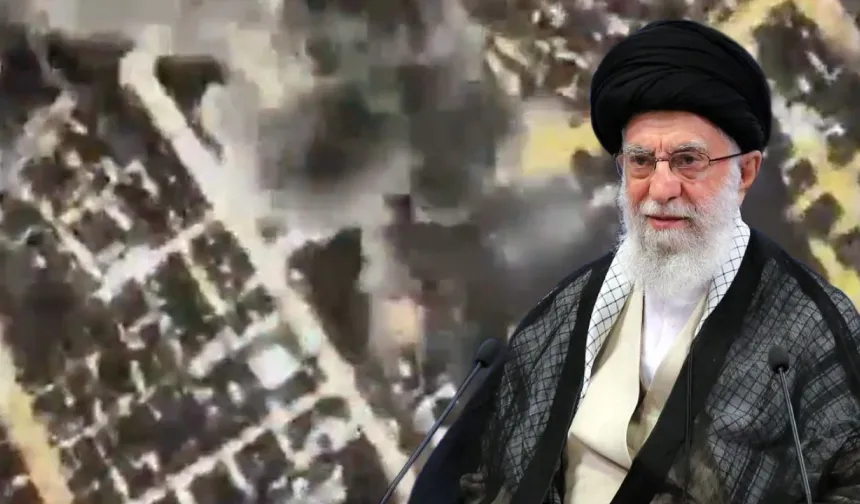 Görüntüleri İsrail paylaştı! Hamaney'in konutu böyle vurulmuş