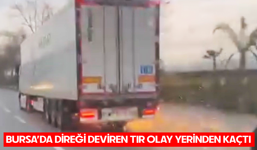 Bursa Kestel'de korku dolu anlar, direği deviren TIR olay yerinden kaçtı