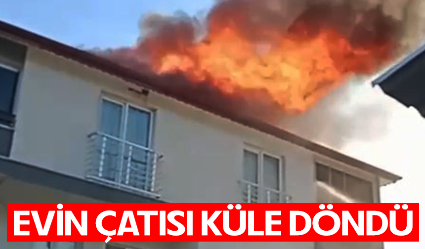 Bursa İznik'te evin çatısı küle döndü