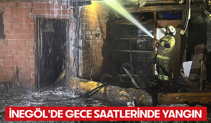 Bursa İnegöl'de gece saatlerinde yangın
