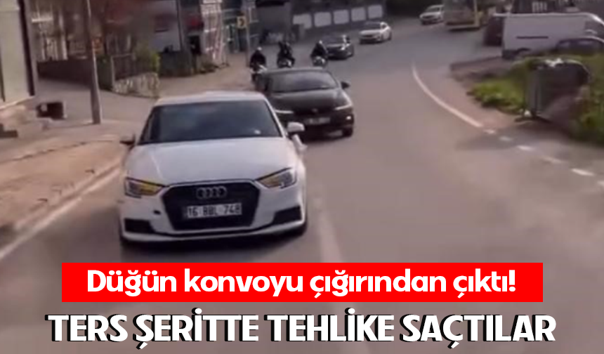 Bursa'da düğün konvoyunda tehlikeli şov