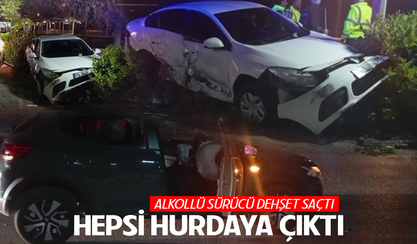 Bursa Yıldırım'da alkollü sürücü kazaya neden oldu, araçlar hurdaya döndü