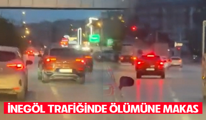 Bursa İnegöl trafiğinde ölümüne makas!
