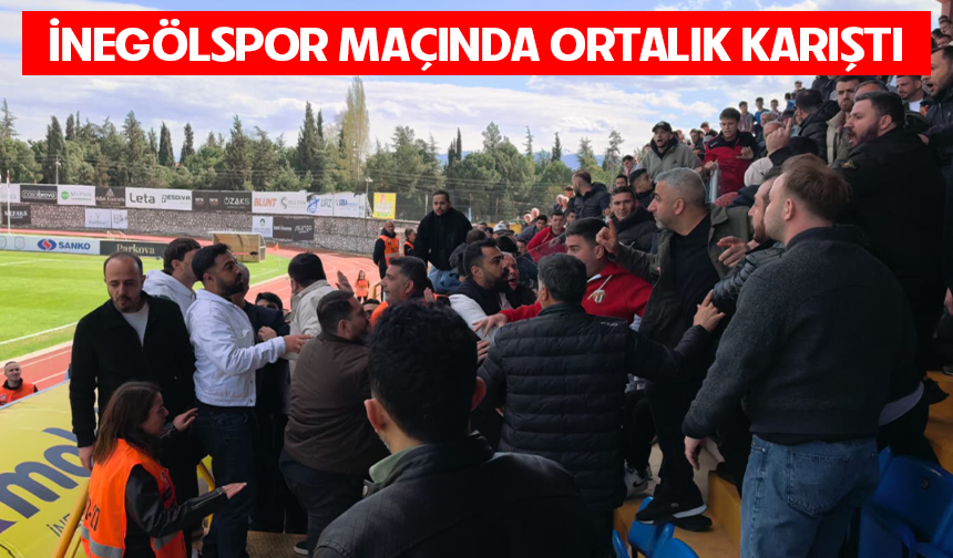 İnegölspor maçında ortalık karıştı