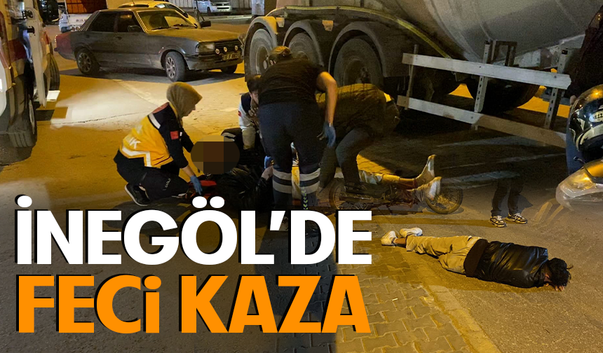 Bursa İnegöl'de otomobil ile motosiklet çarpıştı