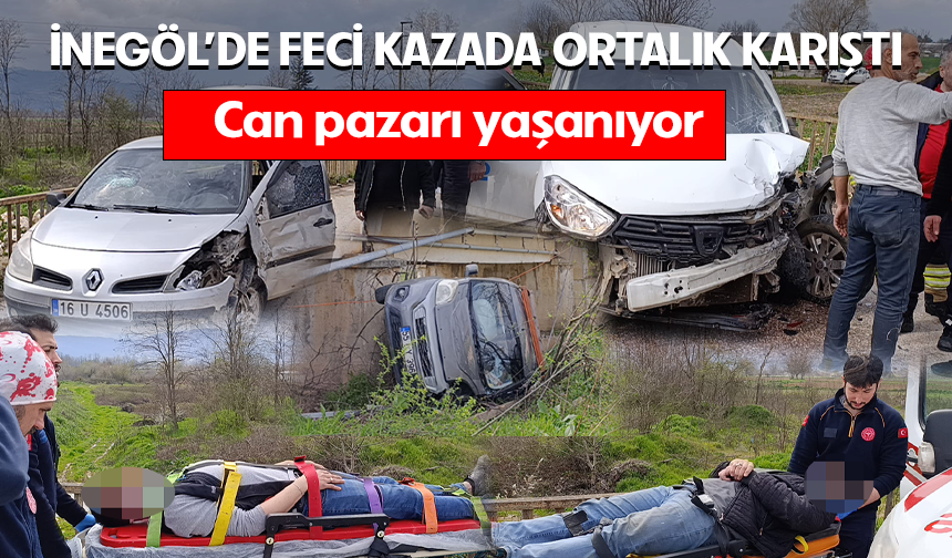İnegöl'de zincirleme kaza! Can pazarı yaşanıyor