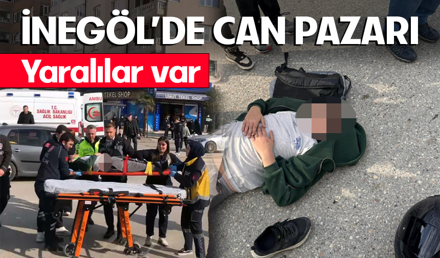 İnegöl'de motosiklet ile bisiklet çarpıştı! Yaralılar var